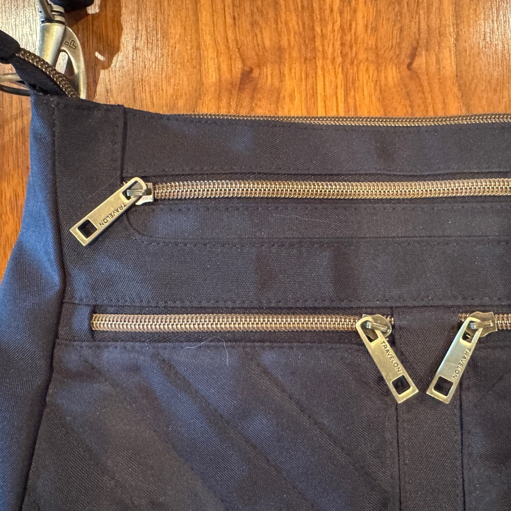 Black Crossbody Bag with Multiple Zippers - Picture 2 of 6